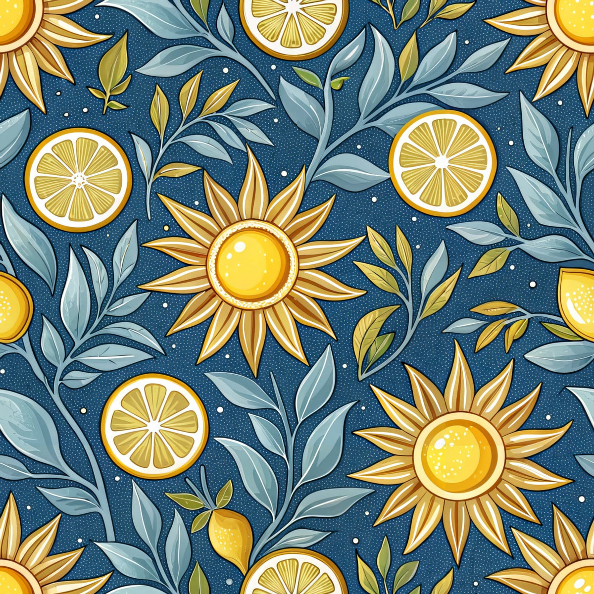 Amalfi Citrus Pattern 12 Fleece Fabric