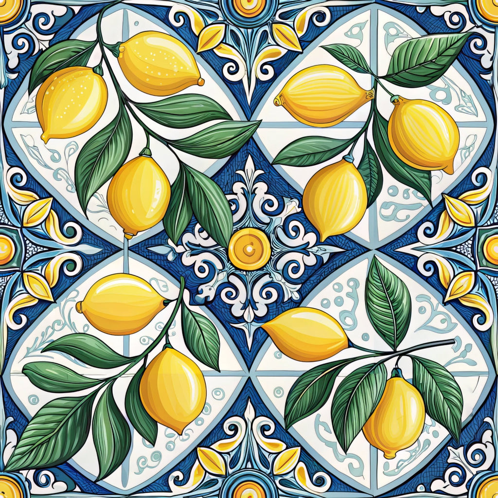 Amalfi Citrus Pattern 7 Fleece Fabric