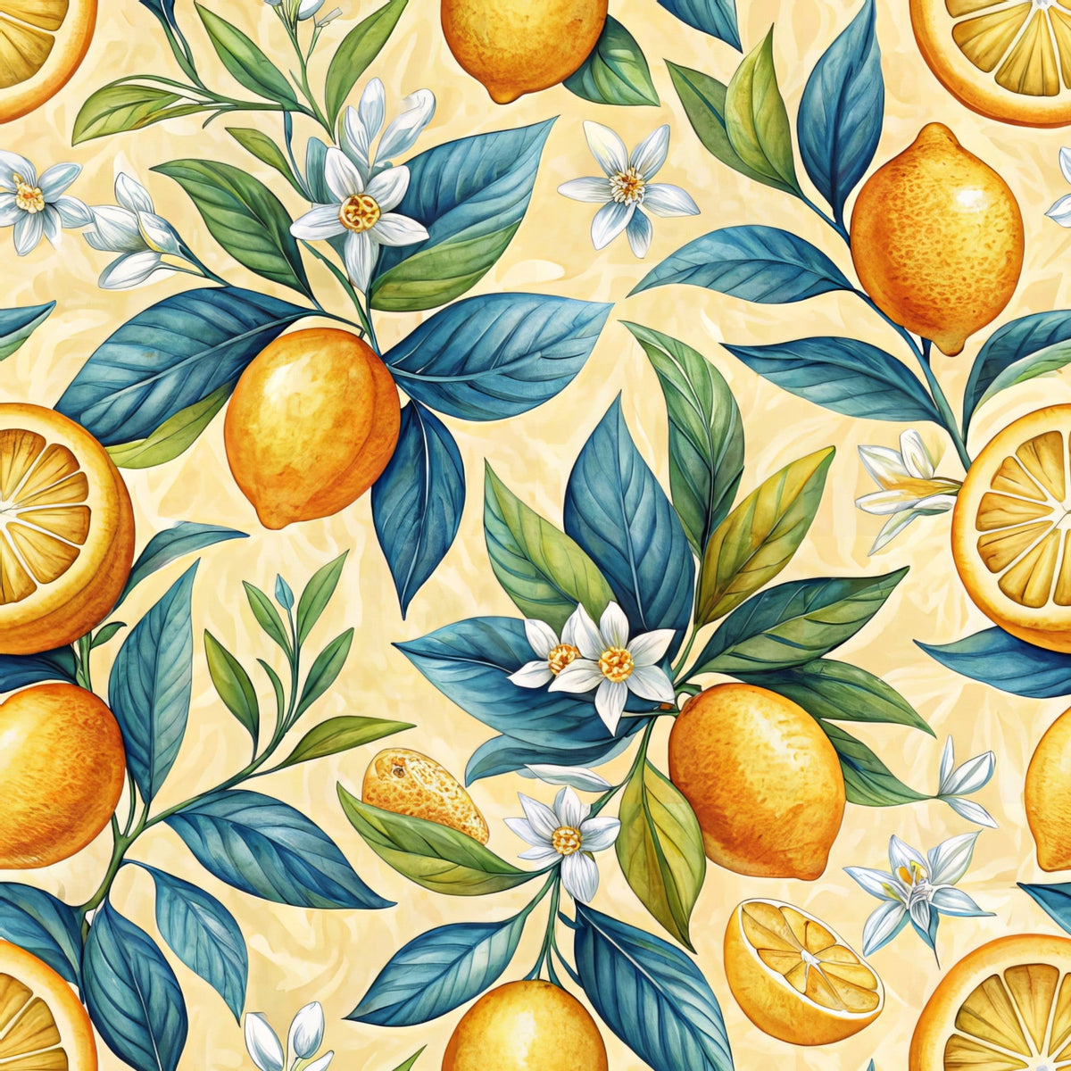 Amalfi Citrus Pattern 9 Fleece Fabric
