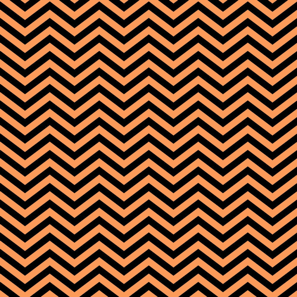 Chevron pattern with alternating black and orange zigzag stripes forming a repeating, symmetrical design.