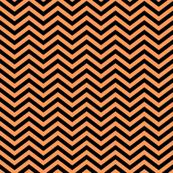 Chevron pattern with alternating black and orange zigzag stripes forming a repeating, symmetrical design.