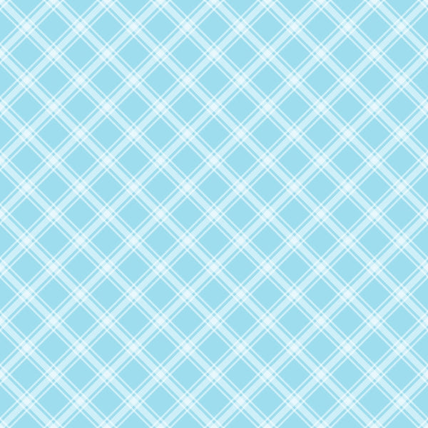 Light blue plaid pattern with intersecting white diagonal lines forming diamond shapes.