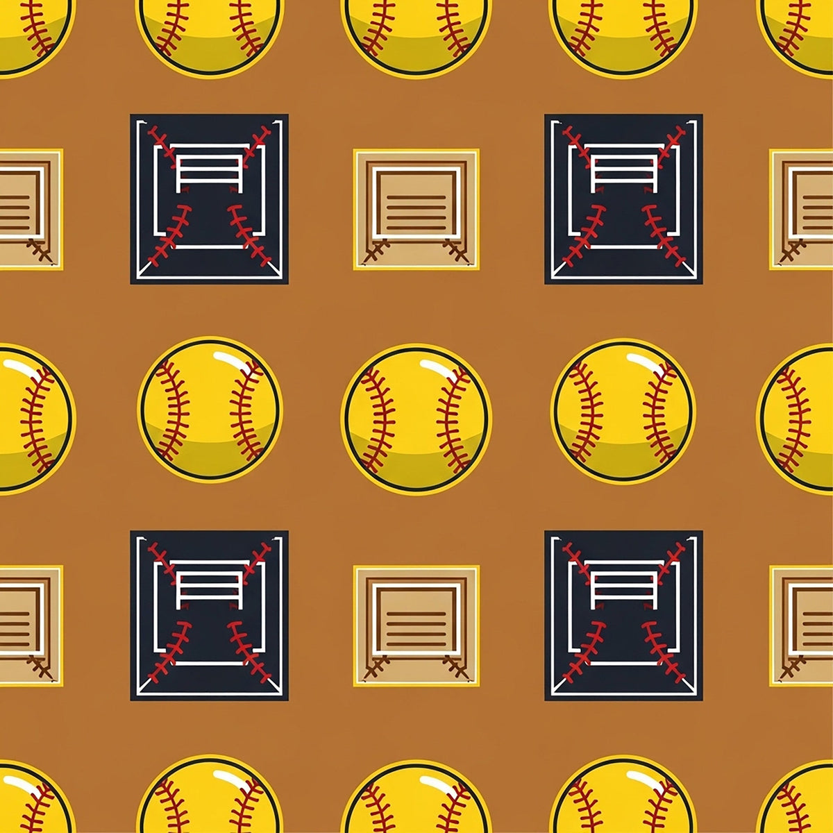 Fastpitch Fever Pattern 16 Fleece Fabric