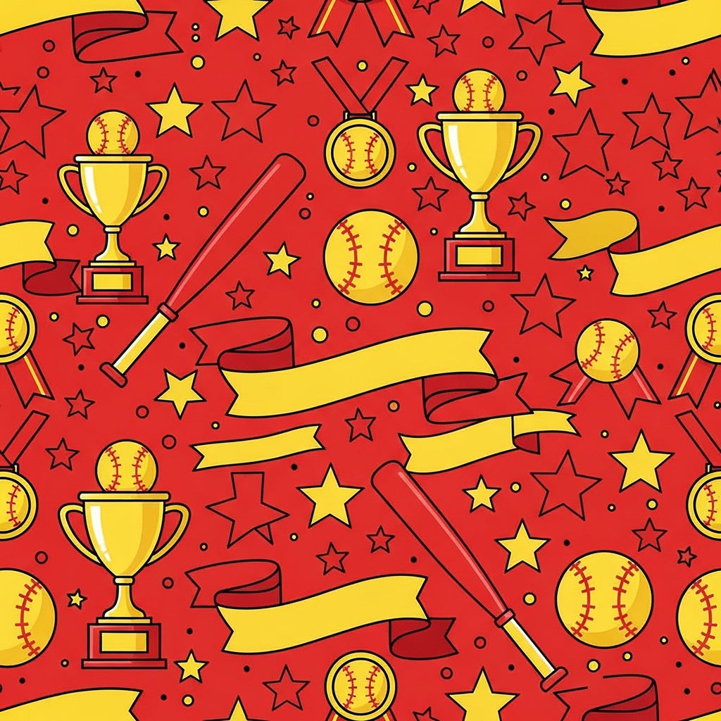 Fastpitch Fever Pattern 9 Fleece Fabric