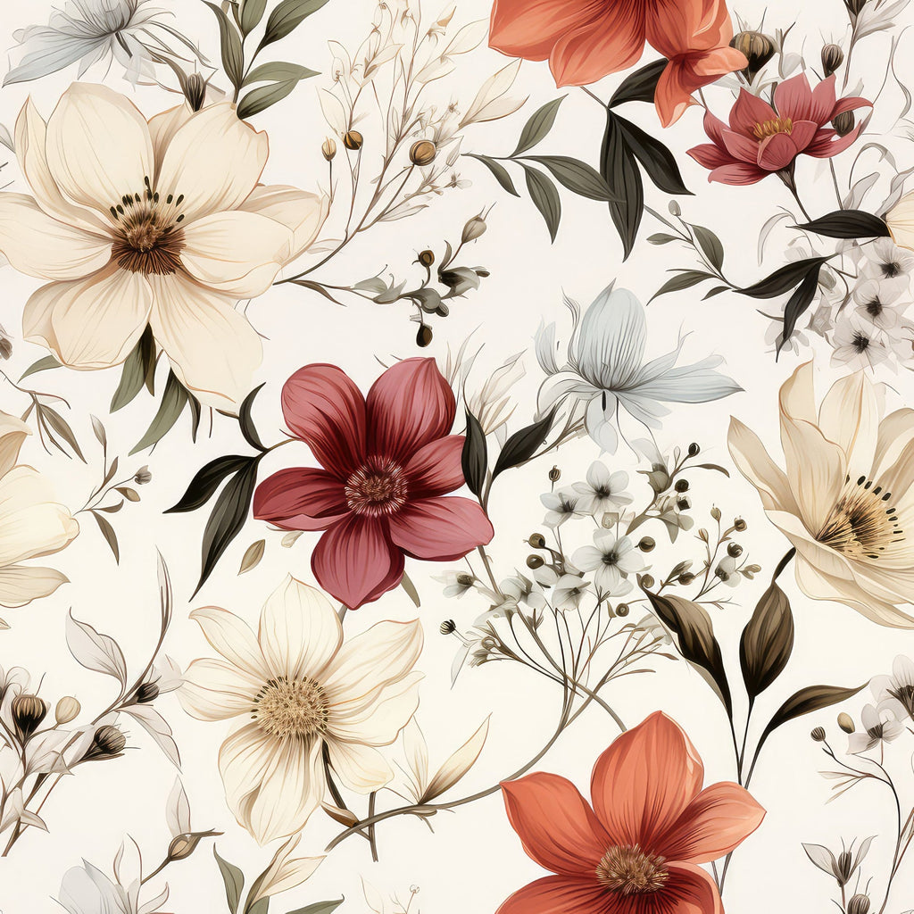 Airy Blooms Pattern 12 Fleece Fabric