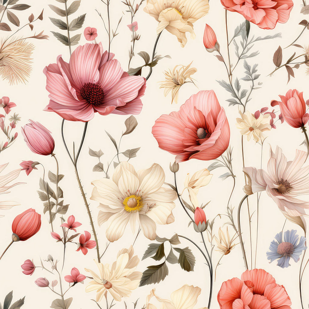 Airy Blooms Pattern 2 Fleece Fabric