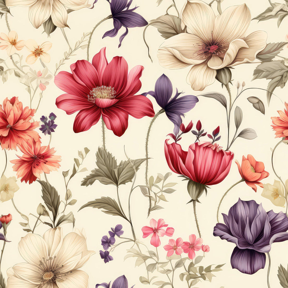 Airy Blooms Pattern 6 Fleece Fabric