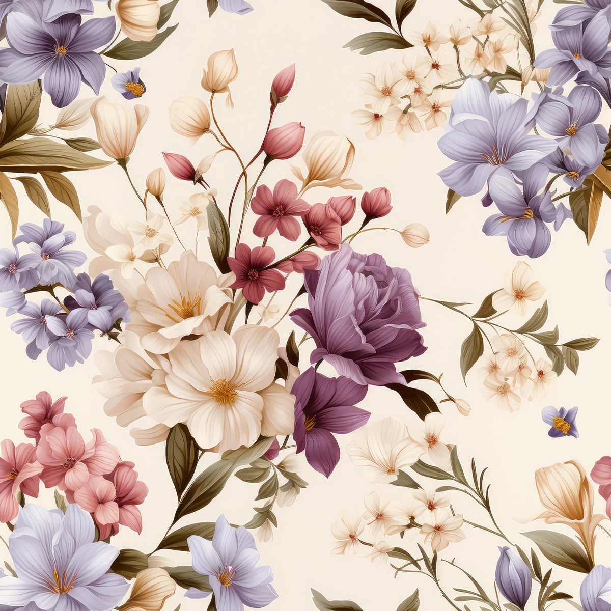 Airy Blooms Pattern 8 Fleece Fabric