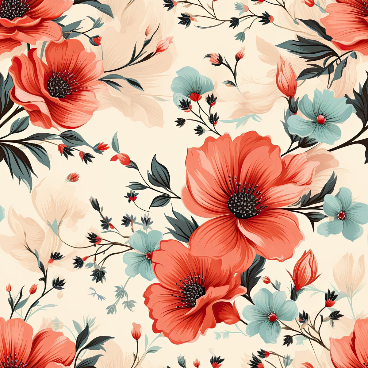 Airy Blooms Pattern 9 Fleece Fabric