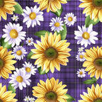 Gingham Daisies Pattern 1 Fleece Fabric
