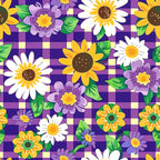 Gingham Daisies Pattern 16 Fleece Fabric