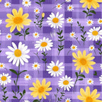 Gingham Daisies Pattern 9 Fleece Fabric
