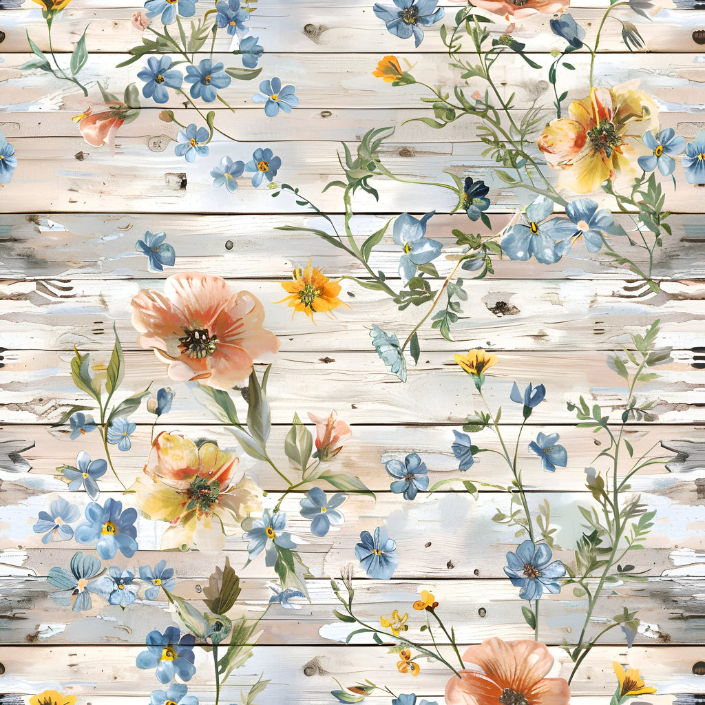 Farmhouse Blooms Pattern 1 Fleece Fabric