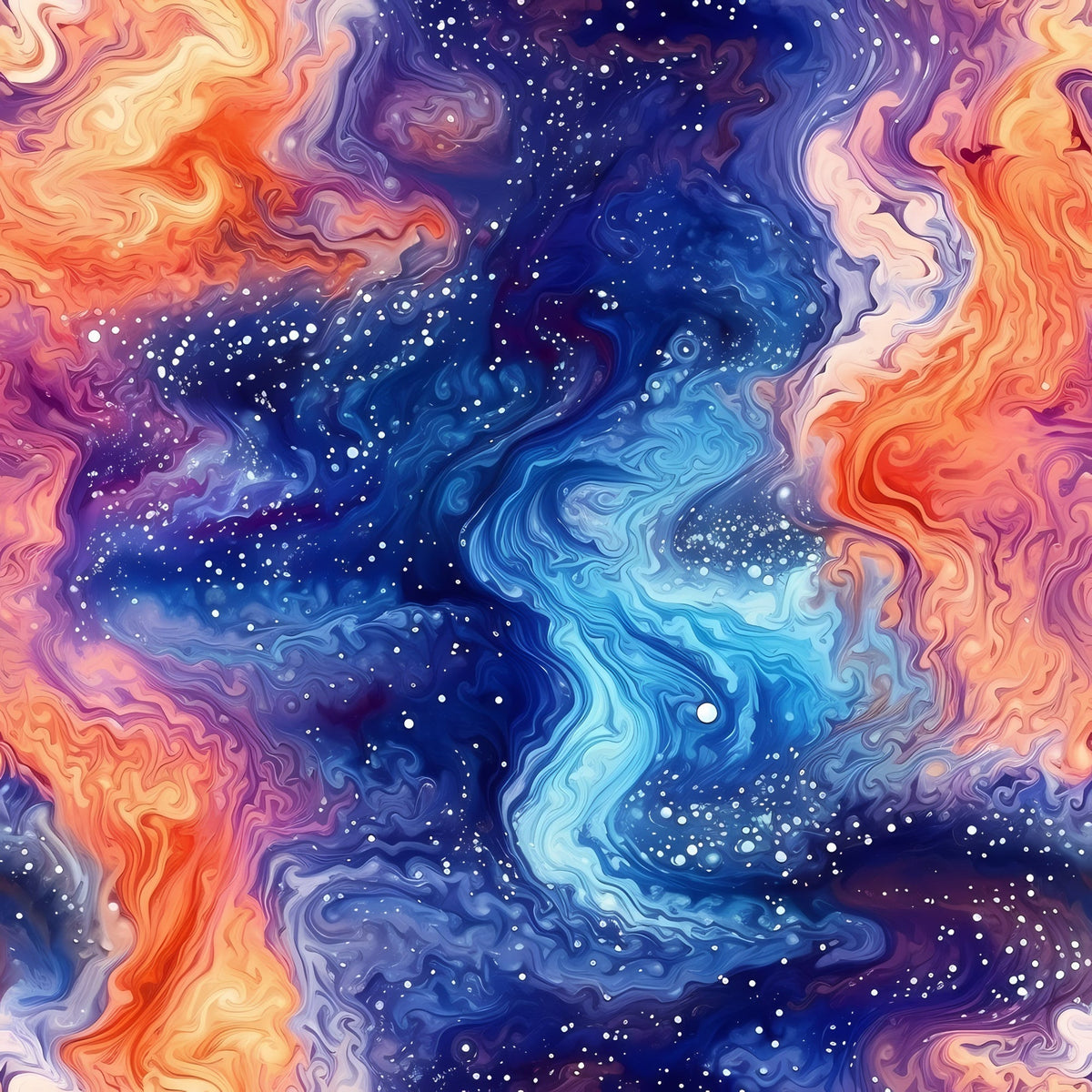 Starlit Swirls Pattern 1 Fleece Fabric