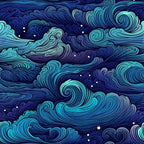 Starlit Swirls Pattern 10 Fleece Fabric