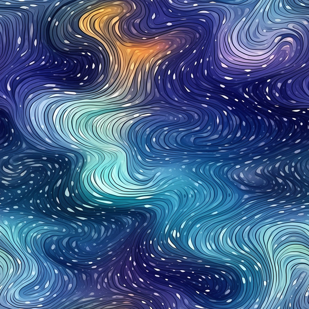Starlit Swirls Pattern 12 Fleece Fabric