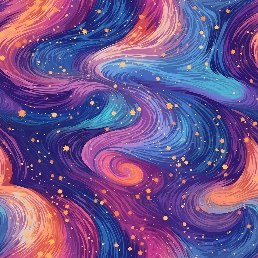 Starlit Swirls Pattern 15 Fleece Fabric
