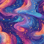 Starlit Swirls Pattern 15 Fleece Fabric