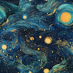 Starlit Swirls Pattern 16 Fleece Fabric