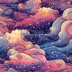 Starlit Swirls Pattern 17 Fleece Fabric
