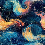 Starlit Swirls Pattern 2 Fleece Fabric
