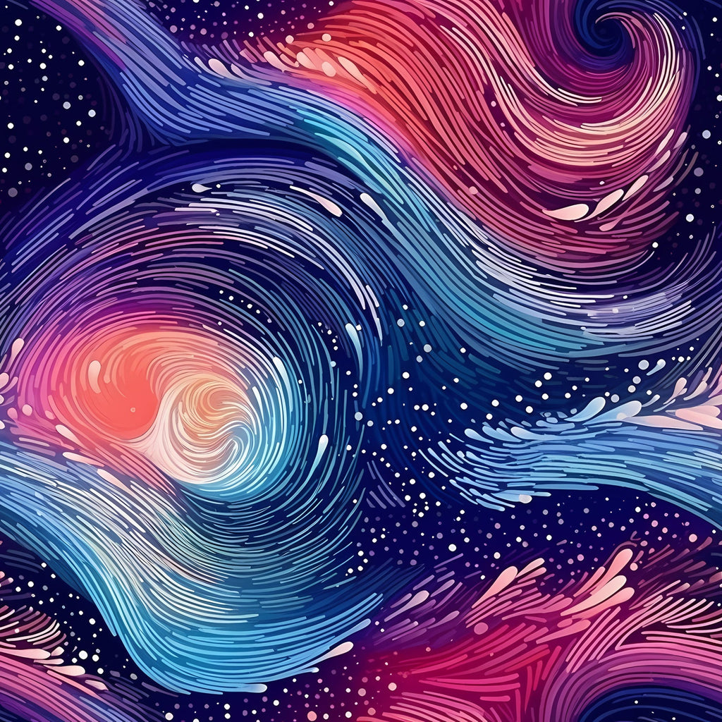 Starlit Swirls Pattern 5 Fleece Fabric