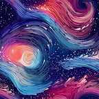 Starlit Swirls Pattern 5 Fleece Fabric