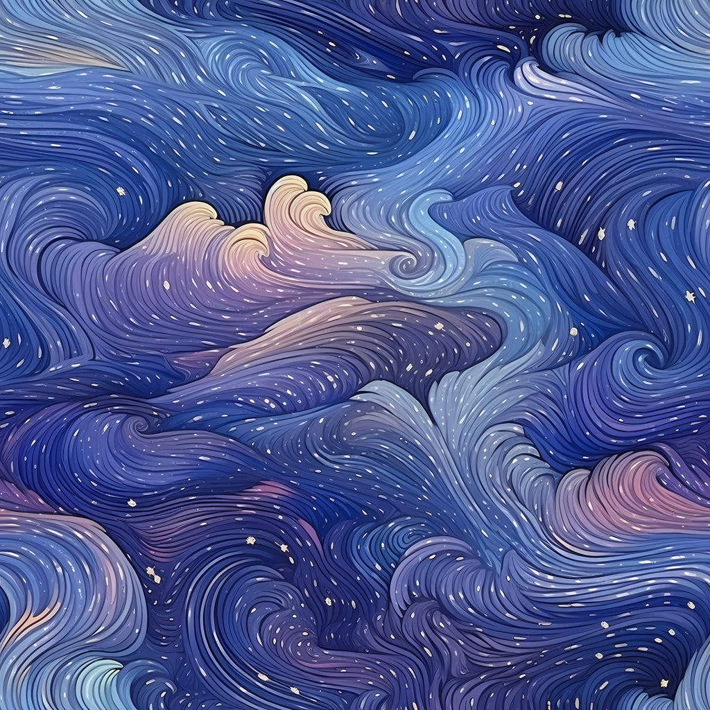 Starlit Swirls Pattern 6 Fleece Fabric