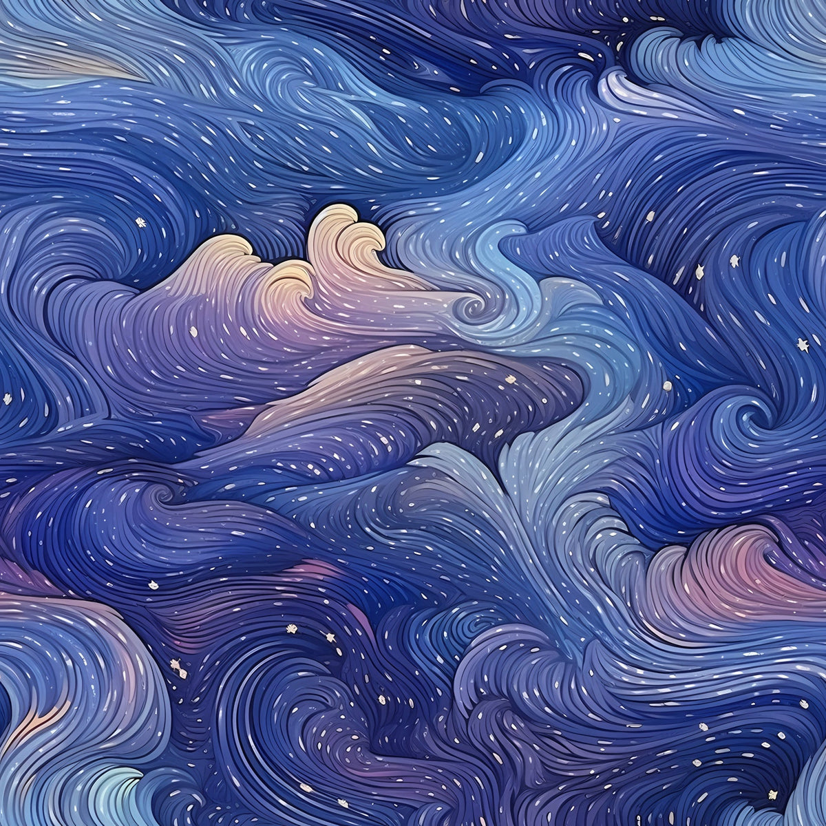 Starlit Swirls Pattern 6 Fleece Fabric