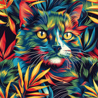 Psychedelic Whiskers Pattern 10 Fleece Fabric