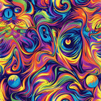 Psychedelic Whiskers Pattern 8 Fleece Fabric