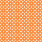 Pattern of small white flowers on an orange background, arranged in a uniform grid.