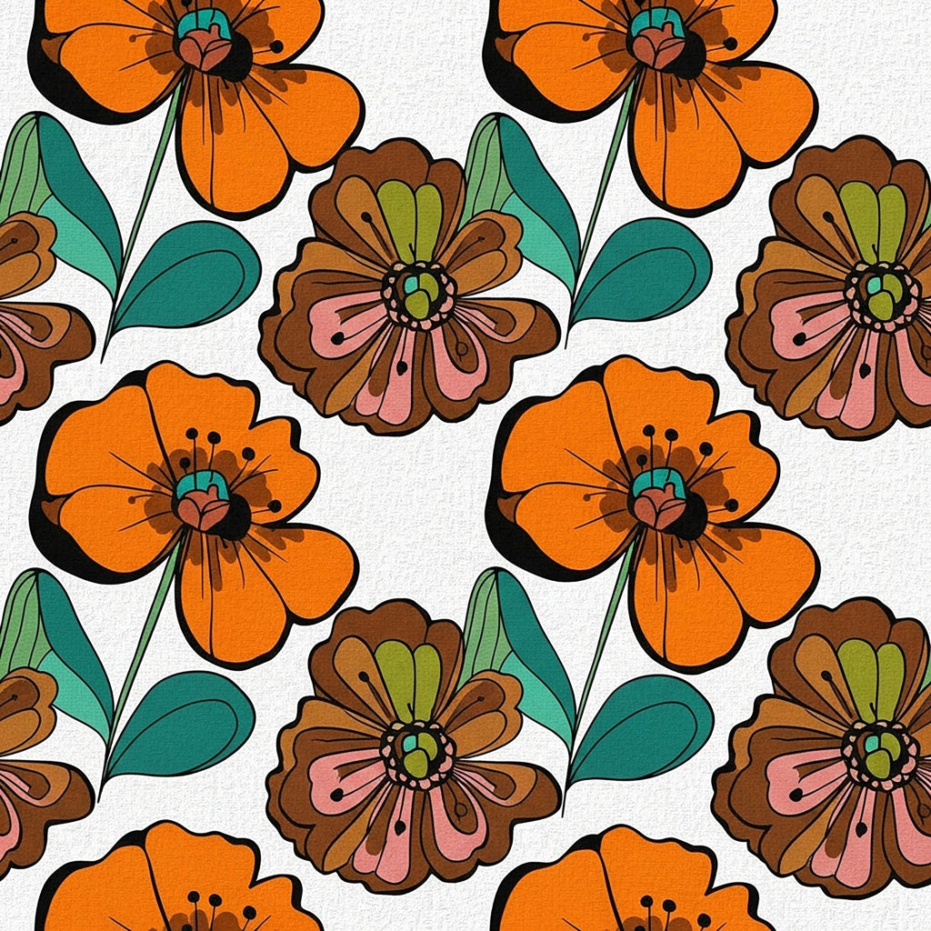 Mod Petal Pop Pattern 15 Fleece Fabric