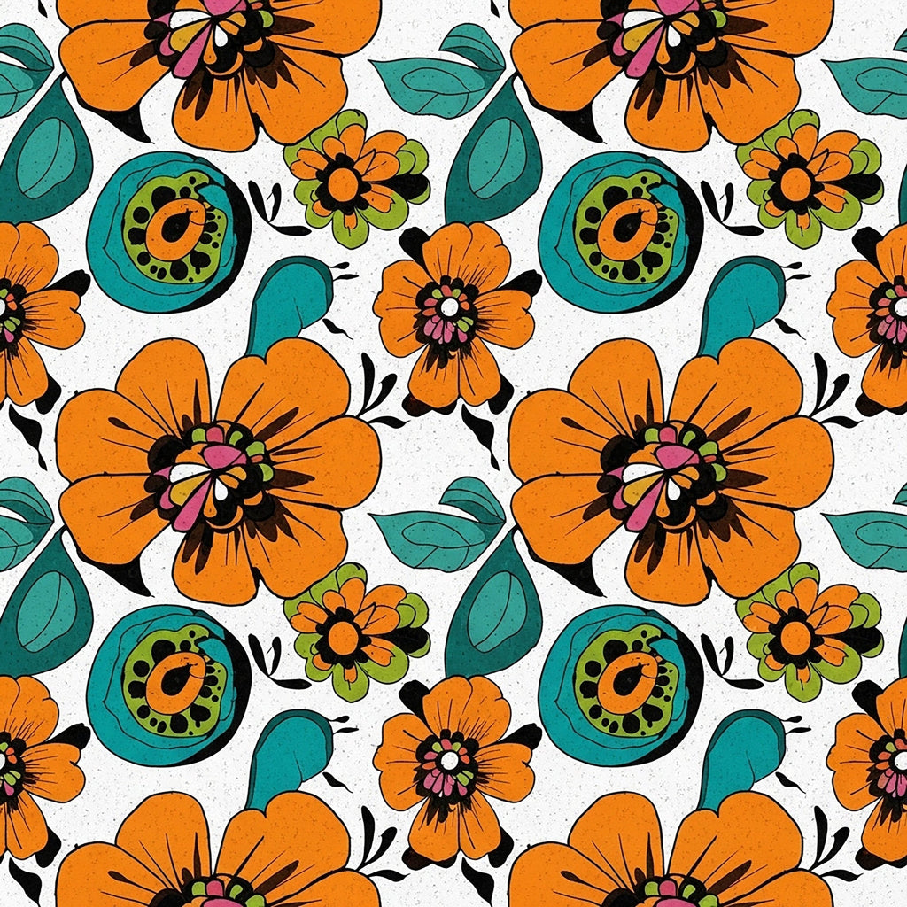 Mod Petal Pop Pattern 2 Fleece Fabric