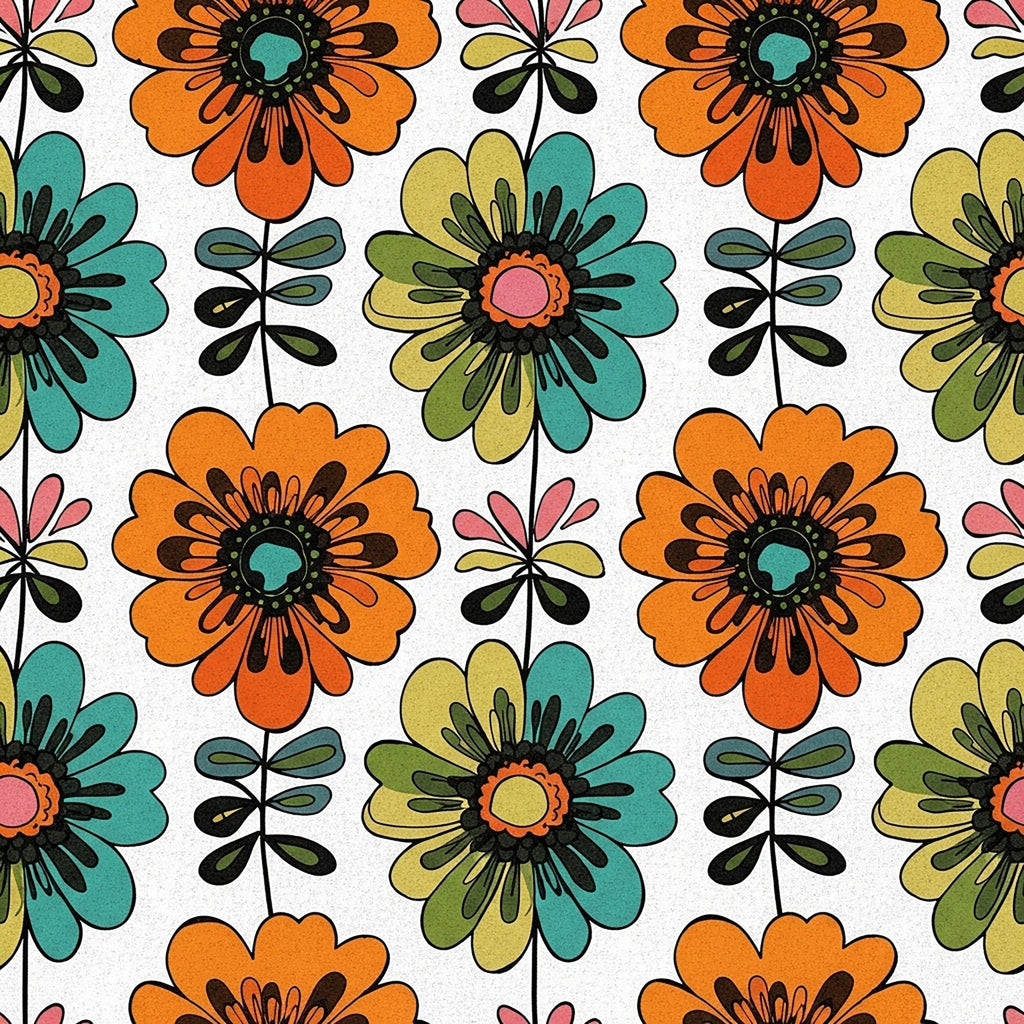 Mod Petal Pop Pattern 6 Fleece Fabric