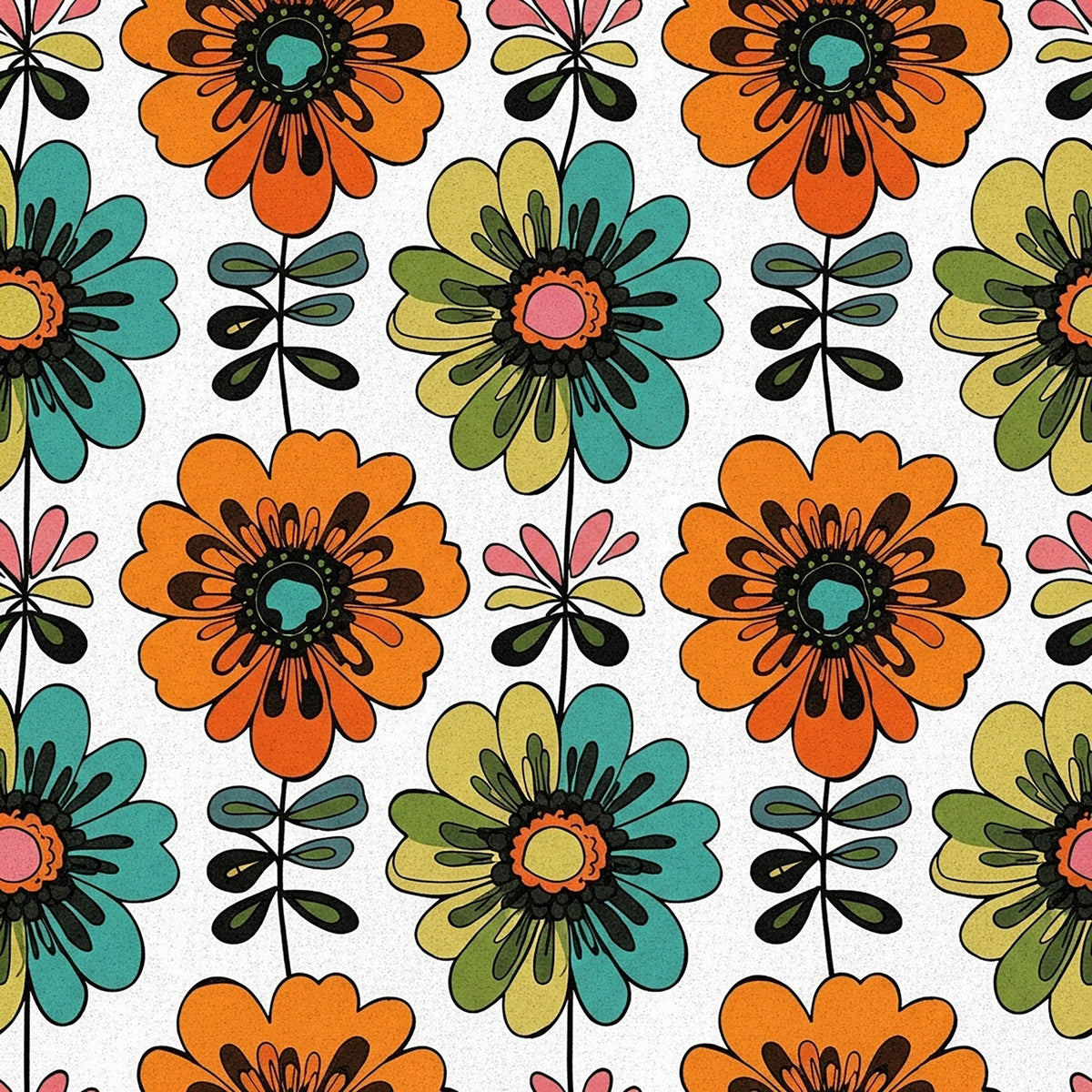 Mod Petal Pop Pattern 6 Fleece Fabric