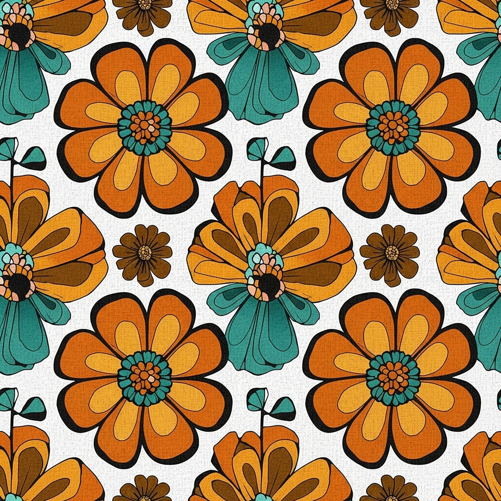 Mod Petal Pop Pattern 9 Fleece Fabric