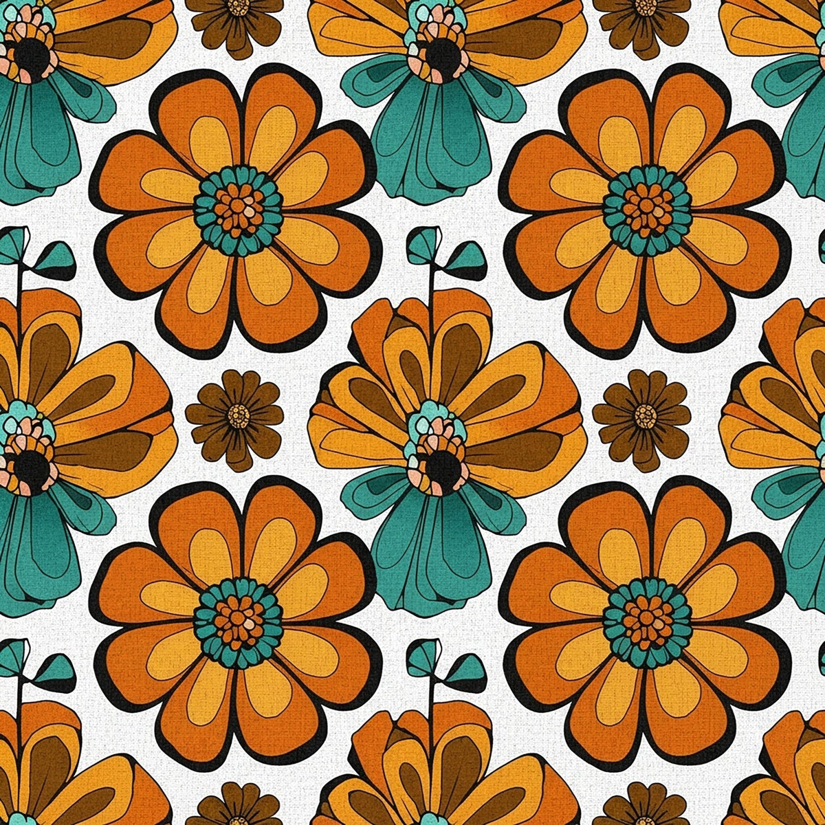 Mod Petal Pop Pattern 9 Fleece Fabric