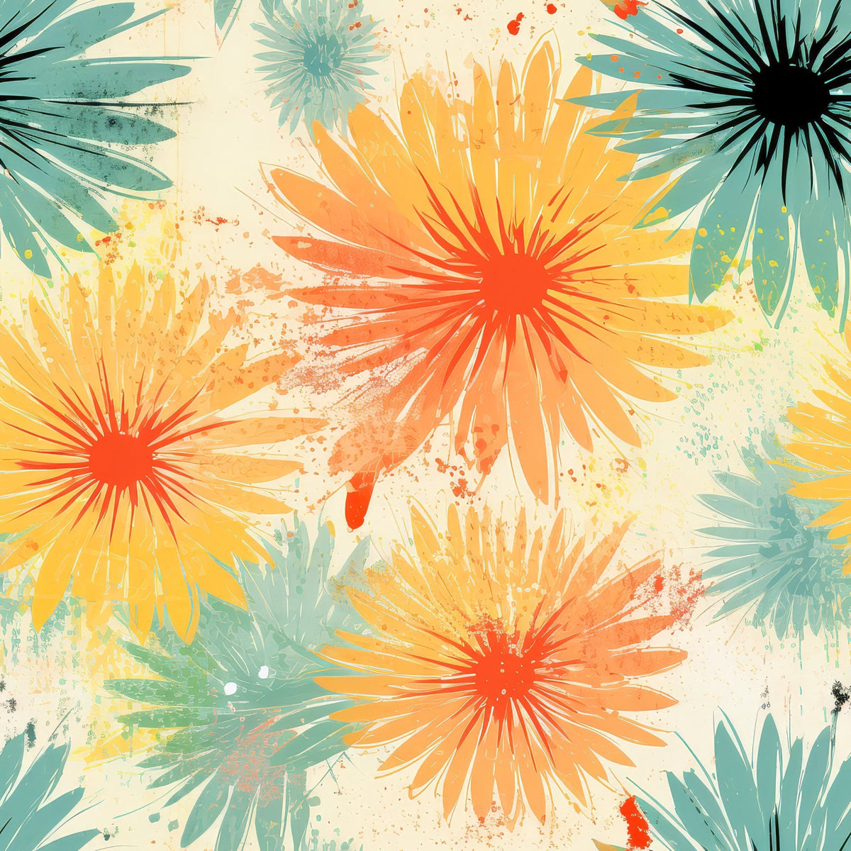 Sunwashed Daisies Pattern 12 Fleece Fabric