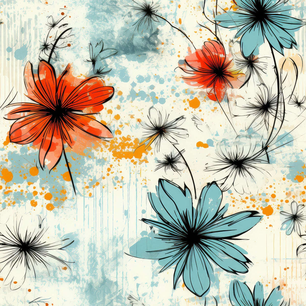 Sunwashed Daisies Pattern 6 Fleece Fabric