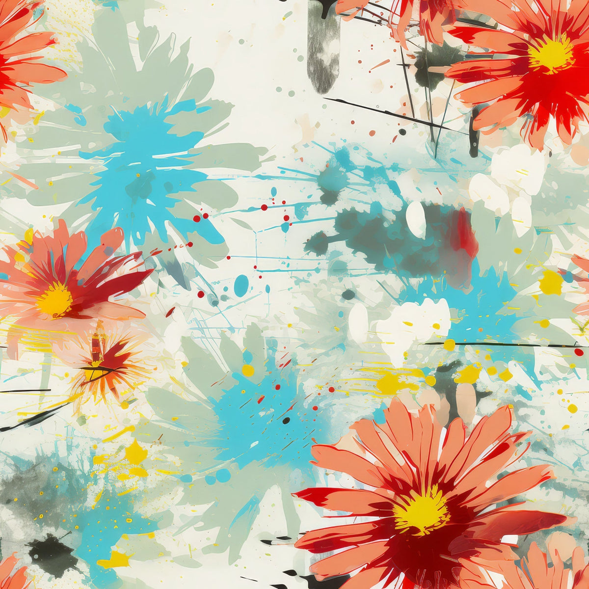 Sunwashed Daisies Pattern 8 Fleece Fabric