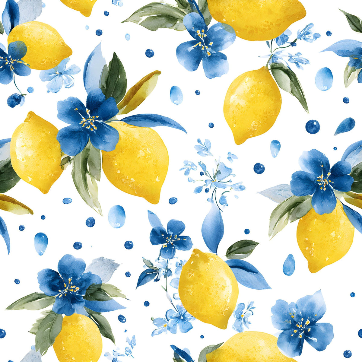 Sicilian Citrus Grove Pattern 1 Fleece Fabric