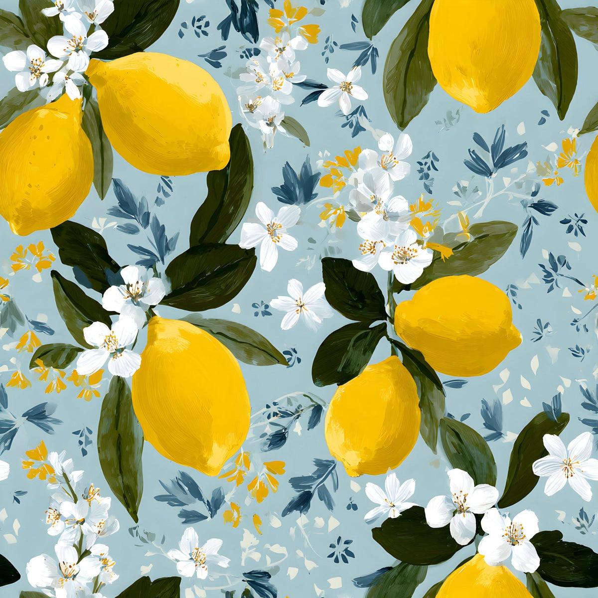 Sicilian Citrus Grove Pattern 10 Fleece Fabric