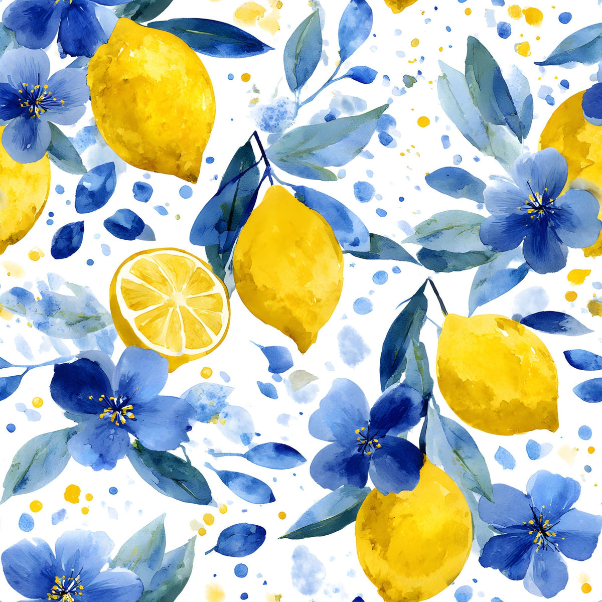 Sicilian Citrus Grove Pattern 4 Fleece Fabric