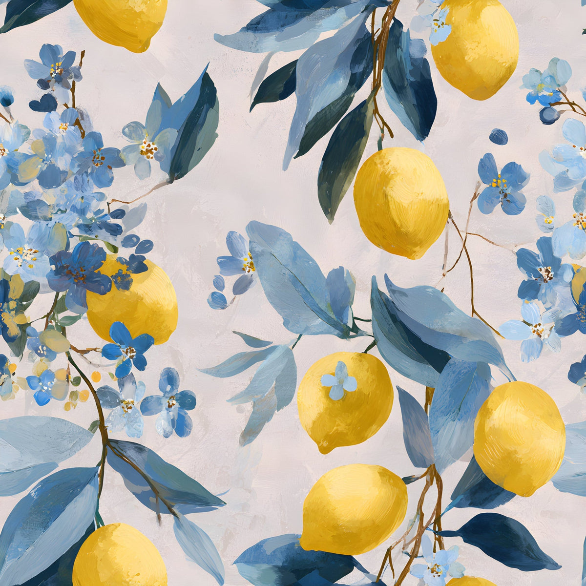 Sicilian Citrus Grove Pattern 5 Fleece Fabric