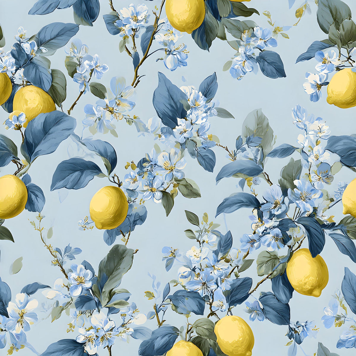 Sicilian Citrus Grove Pattern 6 Fleece Fabric