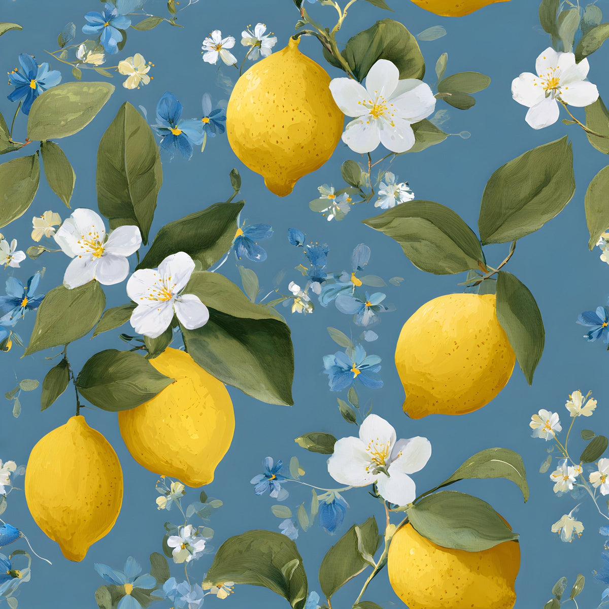 Sicilian Citrus Grove Pattern 8 Fleece Fabric