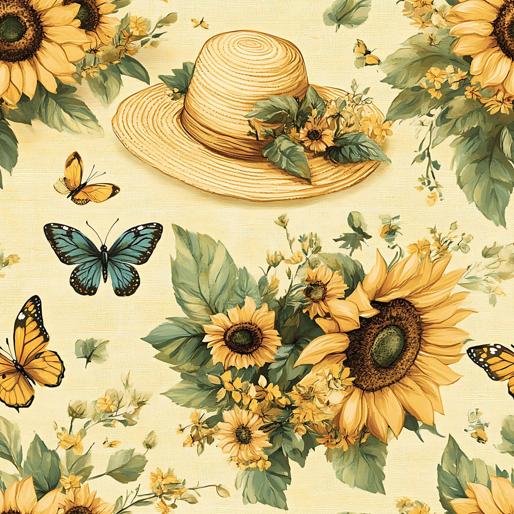 Sunflower Stroll Pattern 17 Fleece Fabric