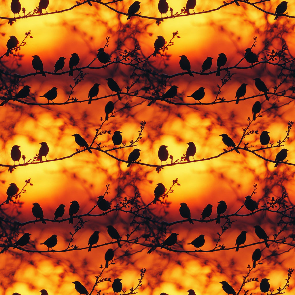 Dusk Silhouettes Pattern 10 Fleece Fabric