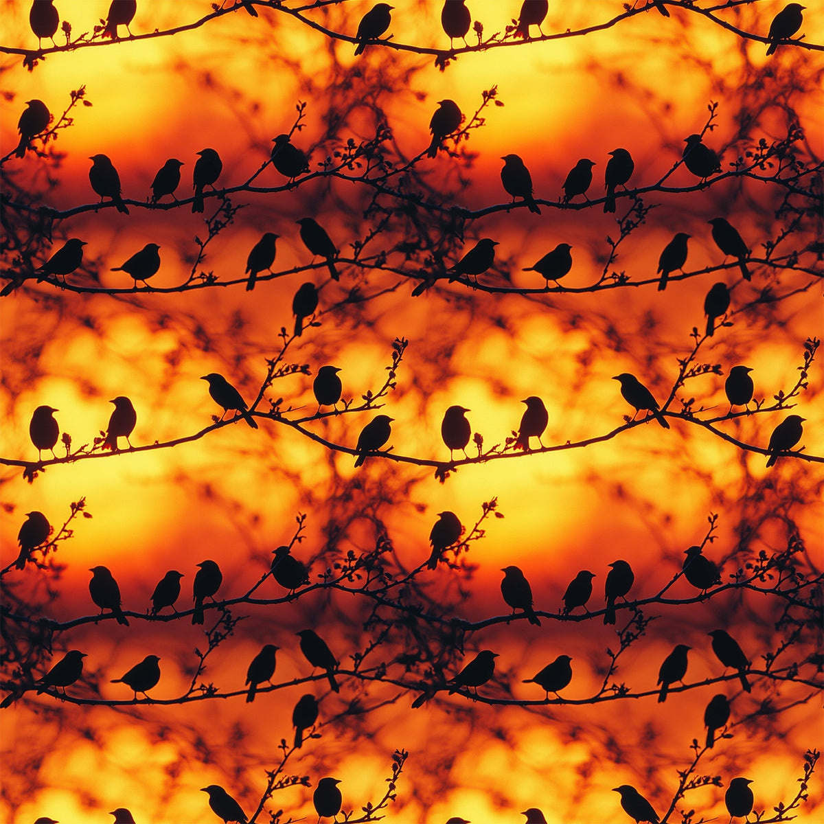 Dusk Silhouettes Pattern 10 Fleece Fabric